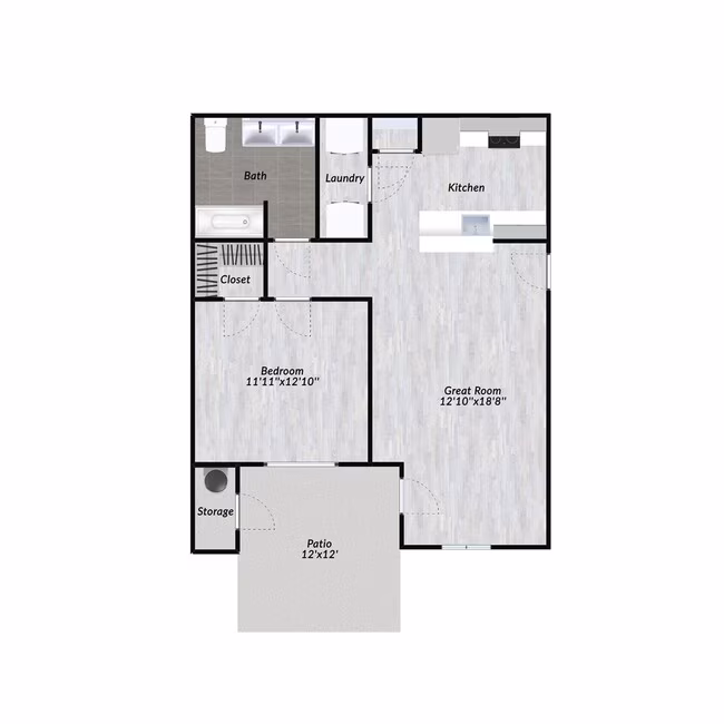 Unit A - First Floor 1038 floor plan